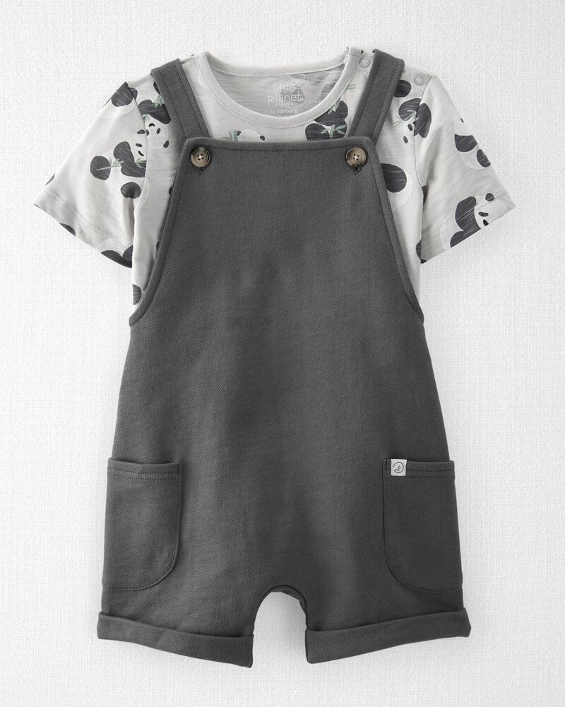 Toddler 2-Piece Organic Cotton Shortall Set, image 1 of 7 slides