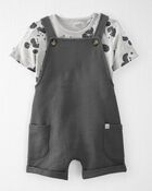 Toddler 2-Piece Organic Cotton Shortall Set, image 1 of 7 slides