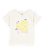Toddler Short-Sleeve Lemon Fashion Top - Ivory, image 1 of 3 slides