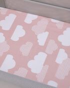 Skip Hop Cozy-Up 2-in-1 Bedside Sleeper 100% Cotton Fitted Bassinet Sheet - Pink & White Clouds, image 4 of 4 slides