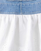 Baby Eyelet Denim Jumper Dress, image 4 of 7 slides