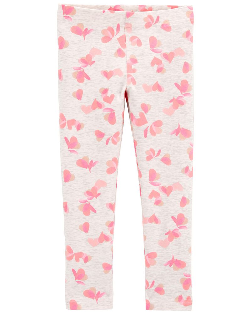 Baby Heart-Print Stretch Leggings, image 1 of 4 slides