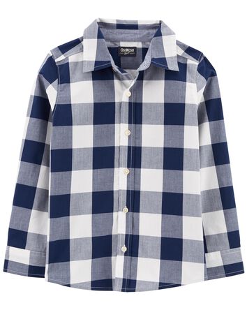 Plaid Button-Front Shirt, 