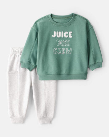 Baby Boy Juice Box Crew Long-Sleeve Tee & Pant Set - Green, 
