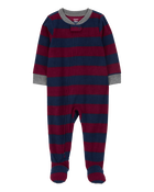 Baby 1-Piece Striped Fleece Footie Pajamas, image 1 of 4 slides