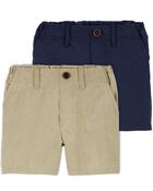 Toddler 2-Pack Lightweight Uniform Shorts in Quick Dry Active Poplin, image 1 of 3 slides