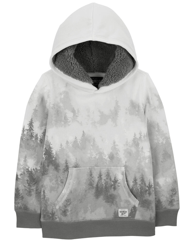 Ombre Cotton Blend Hoodie - White, image 1 of 3 slides