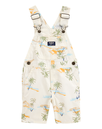 Toddler Tropical-Print Knit Shortalls-Cream, 