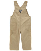 Baby Classic Plaid-Lined Canvas Overalls, image 2 of 3 slides