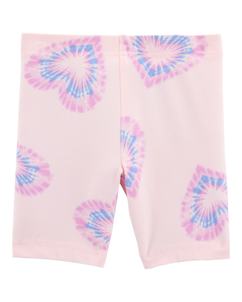 Baby Girl Heart Print Bike Shorts - Pink, image 2 of 4 slides