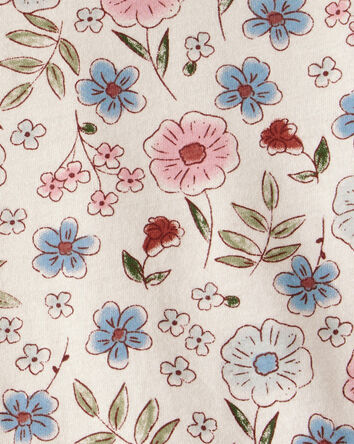 Baby Girl Floral Short-Sleeve Peplum Top - Cream, 