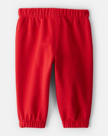 Baby Girl DayDream Fleece Pants - Red, 