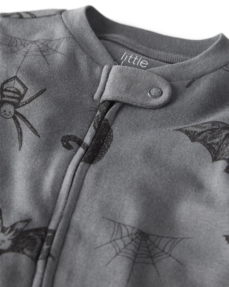 Baby Organic Cotton Sleep & Play Pajamas in Spooky Creatures Print, image 2 of 5 slides