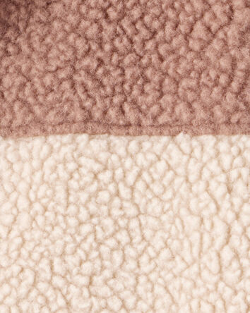 Baby Boy Color Block Microfleece Zip-Up Jacket - Tan, 