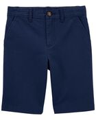 Kid Blue Flat-Front Shorts, image 1 of 3 slides