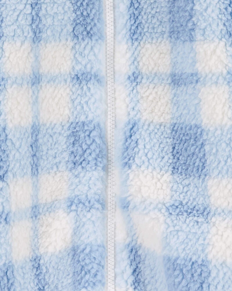 Baby Plaid Hooded Fuzzy Jumpsuit, image 2 of 3 slides