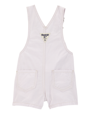 Baby Floral Striped Shortalls - Purple, 
