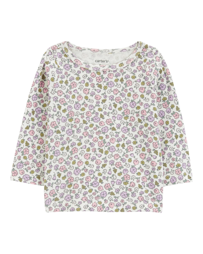 Baby 3-Piece Floral Long-Sleeve Tee & Jumper Set, image 3 of 6 slides