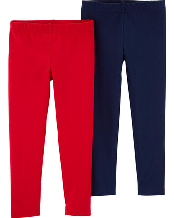 Baby 2-Pack Red & Navy Leggings, 