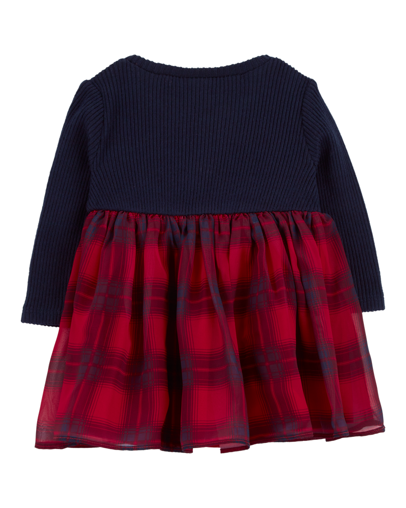 Baby Long-Sleeve Plaid Dress, image 2 of 4 slides