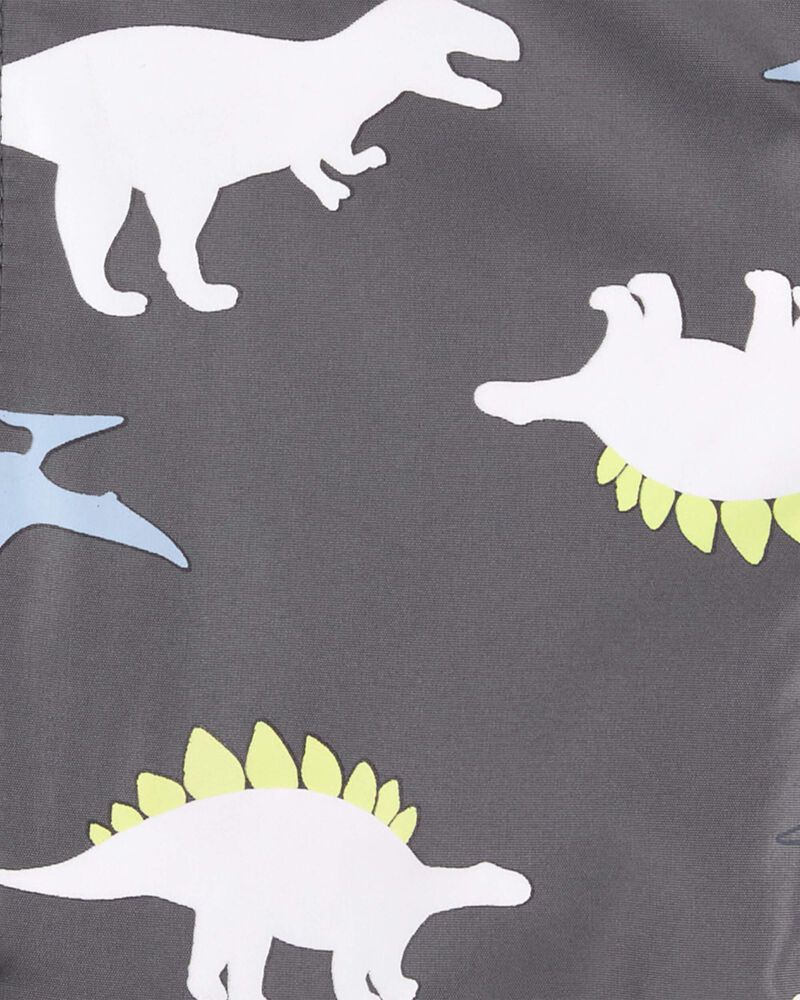 Dinosaur Color Changing Rain Jacket - Grey, image 4 of 6 slides