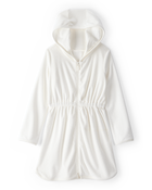 Girls Hooded Terry Cloth Swim Cover-Up Dress - White, image 1 of 3 slides