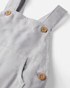 Baby Organic Cotton Cozy Lined Corduroy Overalls in Light Gray, image 4 of 7 slides