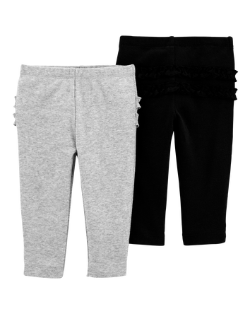 Baby 2-Pack Ruffle-Detail Cotton Pants