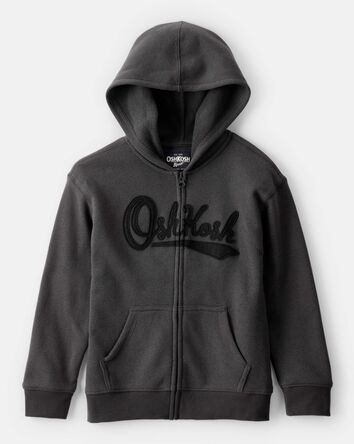 Boys OshKosh Fleece Logo Zip Jacket - Black, 