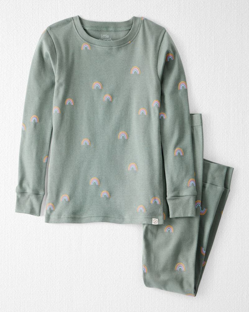 Kid Organic Cotton Pajamas in Magical Rainbow Print, image 1 of 5 slides