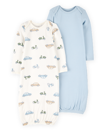 Baby Boy 2-Pack PurelySoft Sleeper Gowns - Blue, 