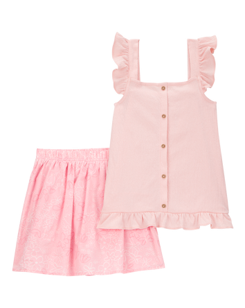 Kid 2-Piece Print Skort Set - Pink, 