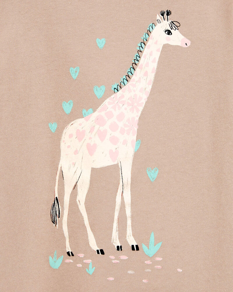 Girls Giraffe Cotton Blend Graphic Tee, image 2 of 3 slides