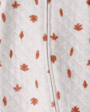 Baby Quilted Sleep & Play Pajamas Made with Organic Cotton in Leaves Print , 