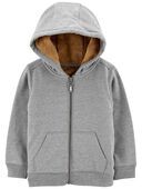 Grey - Baby Fuzzy-Lined Hoodie