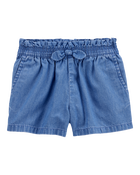 Baby Chambray Pull-On Shorts - Blue, image 1 of 4 slides