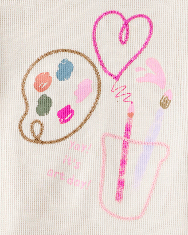 Toddler Girl Arts & Crafts Short-Sleeve Top - Ivory, image 3 of 4 slides