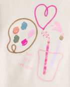 Toddler Girl Arts & Crafts Short-Sleeve Top - Ivory, image 3 of 4 slides