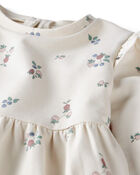 Baby Organic Cotton French Terry Dress in Berry Blossom Print, image 5 of 7 slides