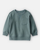 Baby Boy Solid Fleece Long-Sleeve Sweatshirt - Green, image 1 of 3 slides
