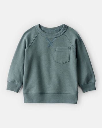 Baby Boy Solid Fleece Long-Sleeve Sweatshirt - Green, 