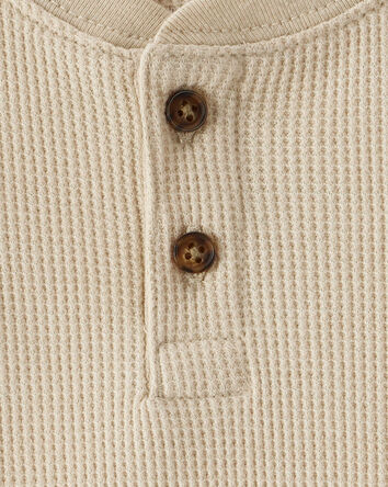 Baby Boy Long-Sleeve Henley Shirt - Tan, 