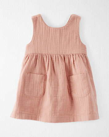 Baby Organic Cotton Gauze Pocket Dress, 