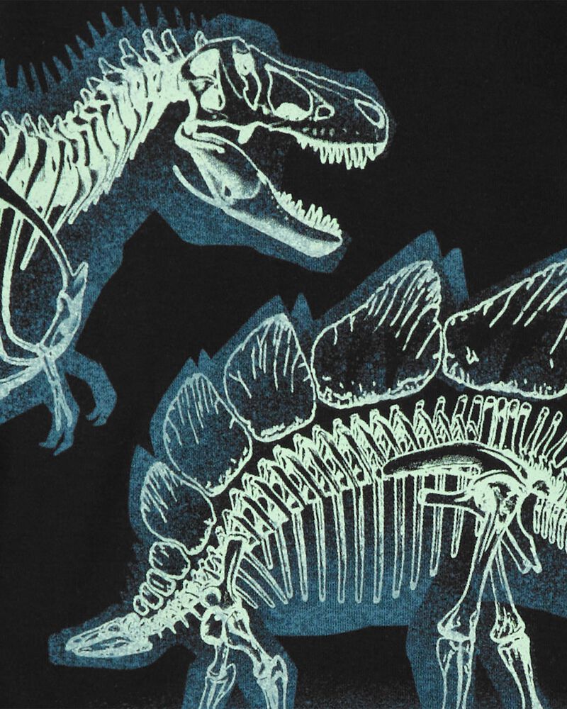 Kid 4-Piece Glow Dinosaur 100% Snug Fit Cotton Pajamas, image 4 of 5 slides