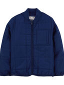 Navy - Kid Quilted Bomber Jacket