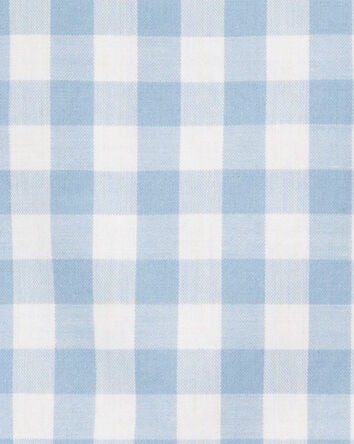 Baby 2-Piece Gingham Romper & Hat Set -Blue, 