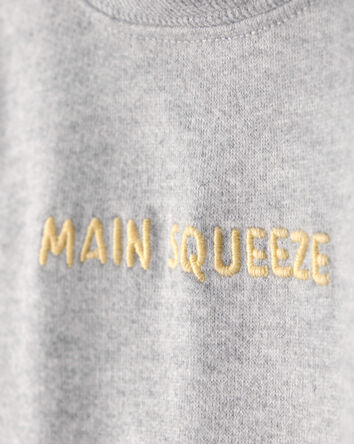 Baby Boy 'Main Squeeze' Short-Sleeve Hooded Romper - Grey, 