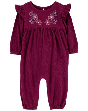 Baby Embroidered Floral Jumpsuit, 