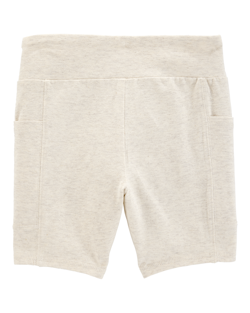 Kid High-Rise Bike Shorts - Cream, image 3 of 5 slides