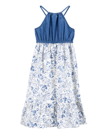 Kid Chambray Floral Print Dress , 